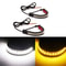 Amber White LED Turn Signal Indicators Fork Blinkers Light Strips For Motor Bikes 0