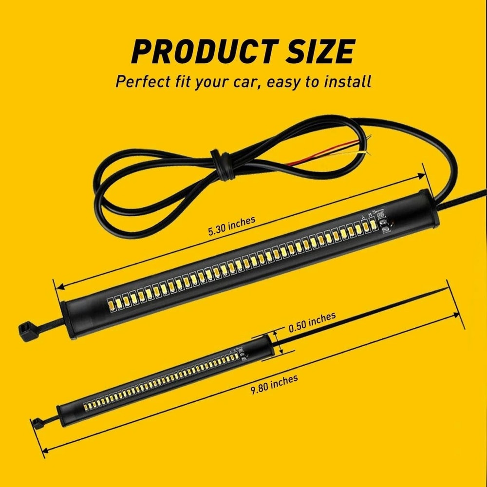 Amber White LED Turn Signal Indicators Fork Blinkers Light Strips For Motor Bikes 1