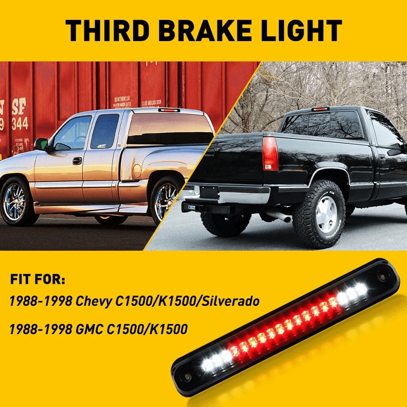 Black LED 3rd Brake Light High Brightness Cargo Lamp Waterproof 2