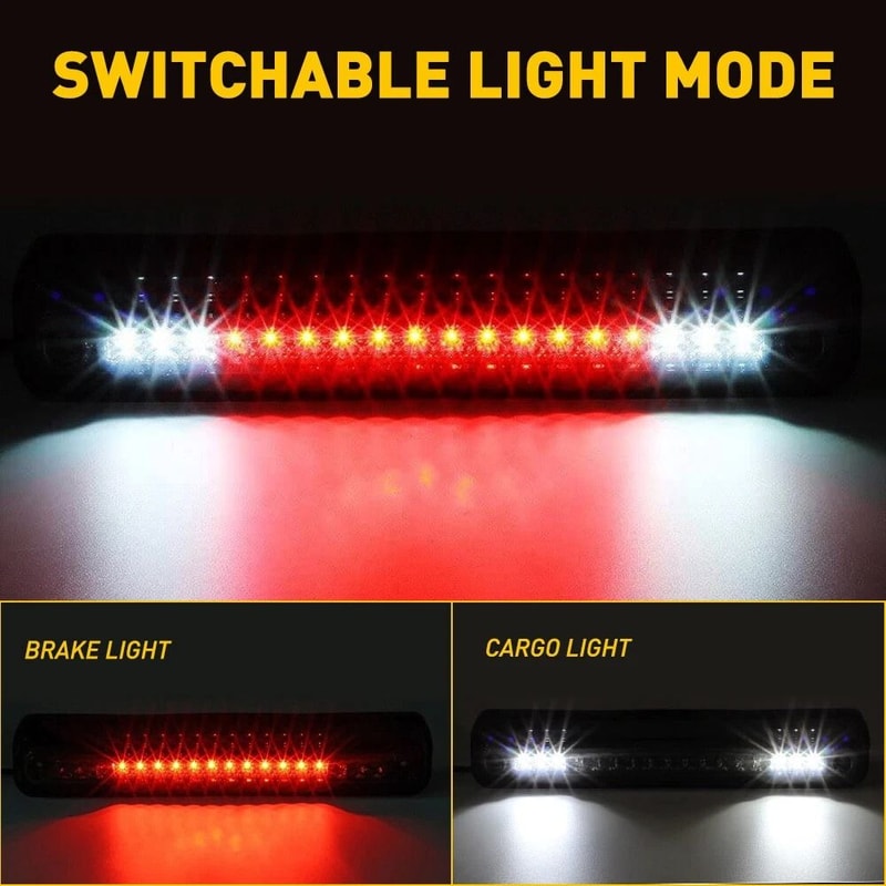 Black LED 3rd Brake Light High Brightness Cargo Lamp Waterproof 10