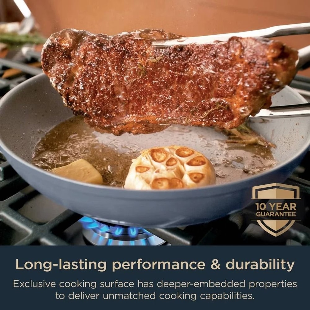 Never Stick Ceramic Aluminum Frypan Cookware Fry Pan Blue Ceramic Nonstick 5