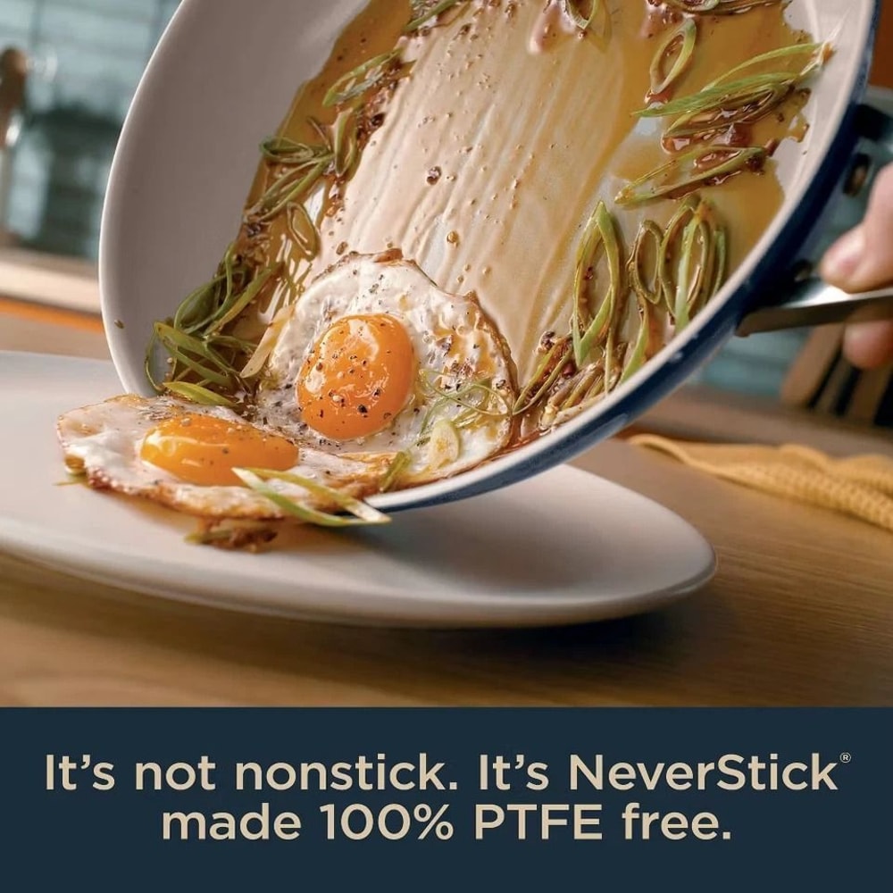 Never Stick Ceramic Aluminum Frypan Cookware Fry Pan Blue Ceramic Nonstick 2