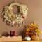 Preserved Fall Wreath Asymmetrical Floral Design Hydrangea Babys Breath Indoor Door Or Wall Decor 3