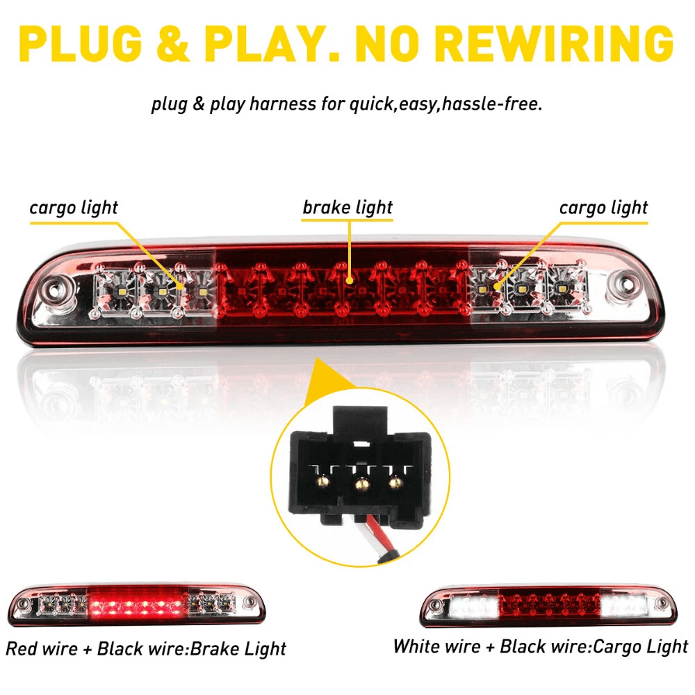 Clear Black LED Third Brake Light EnergySaving Long Lifetime 4