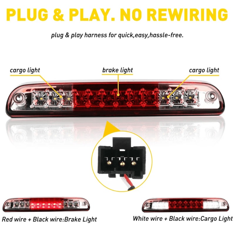 Clear Black LED Third Brake Light EnergySaving Long Lifetime 4