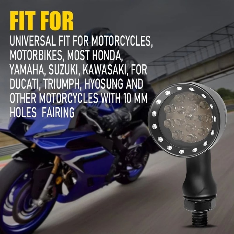 White Amber Motorcycle Bullet Blinker Tail Light Brake Turn Signal 1