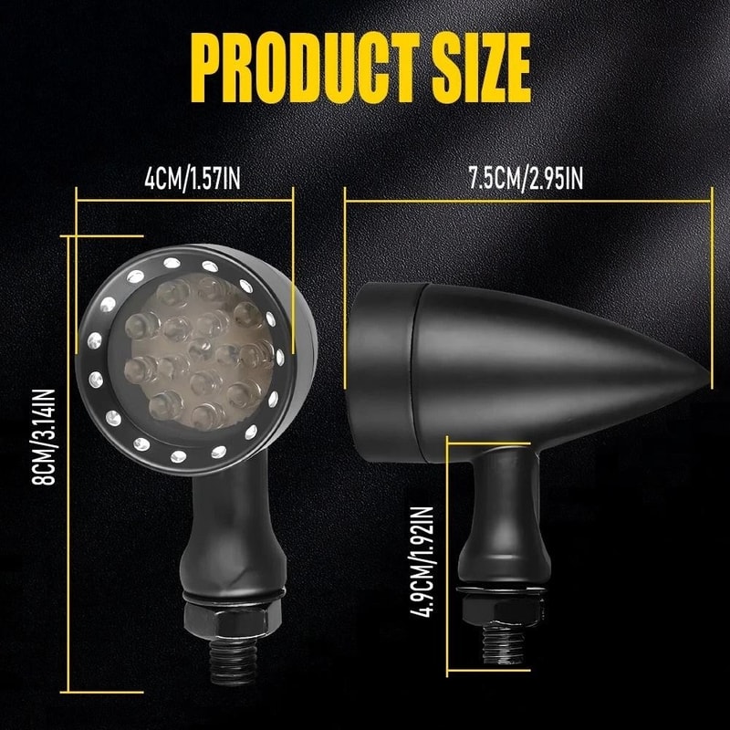 White Amber Motorcycle Bullet Blinker Tail Light Brake Turn Signal 3