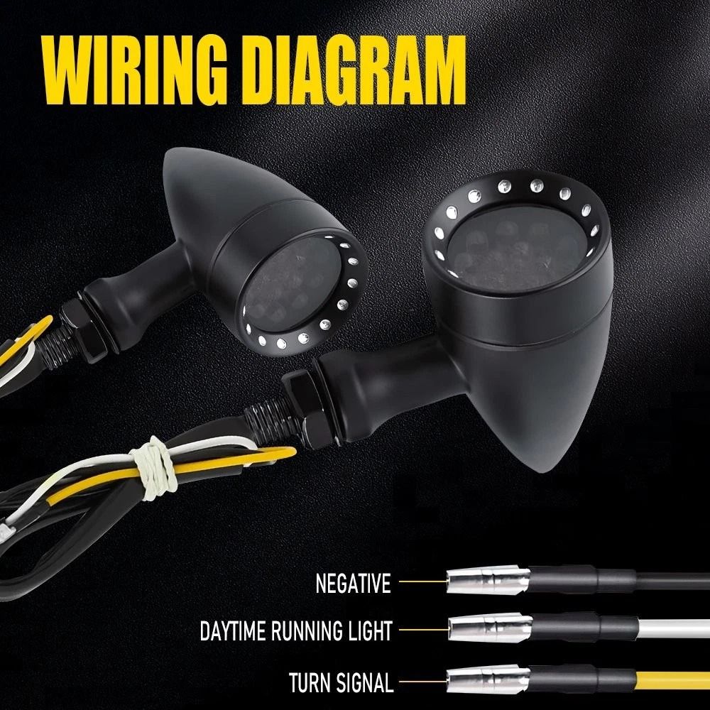 White Amber Motorcycle Bullet Blinker Tail Light Brake Turn Signal 4