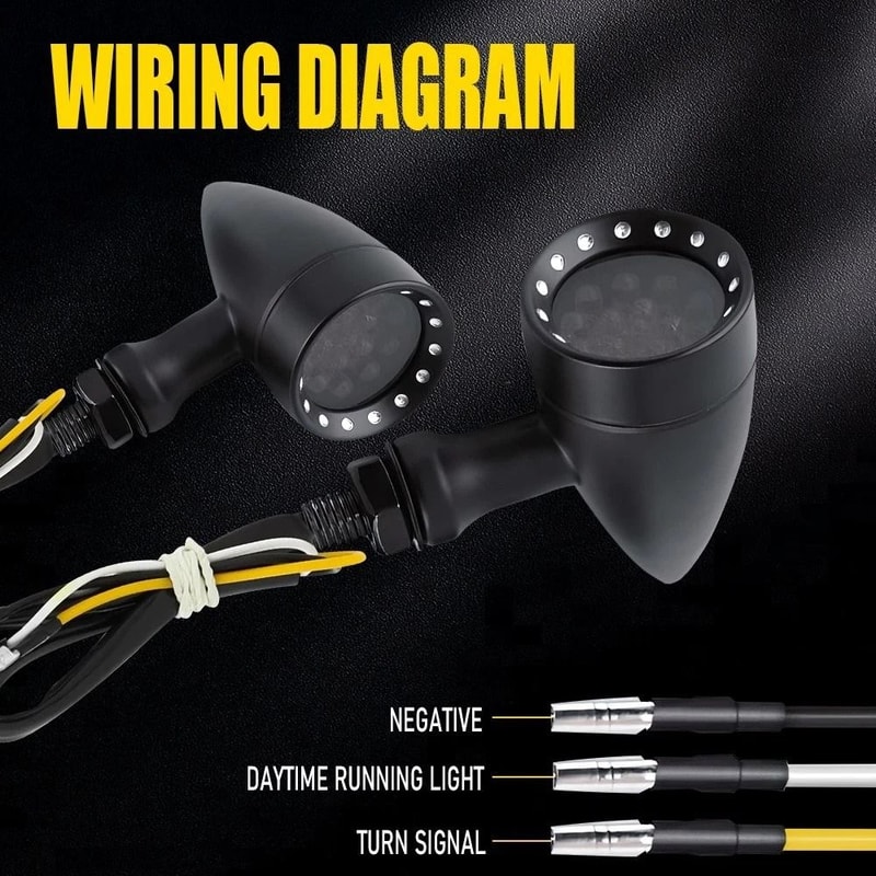 White Amber Motorcycle Bullet Blinker Tail Light Brake Turn Signal 4