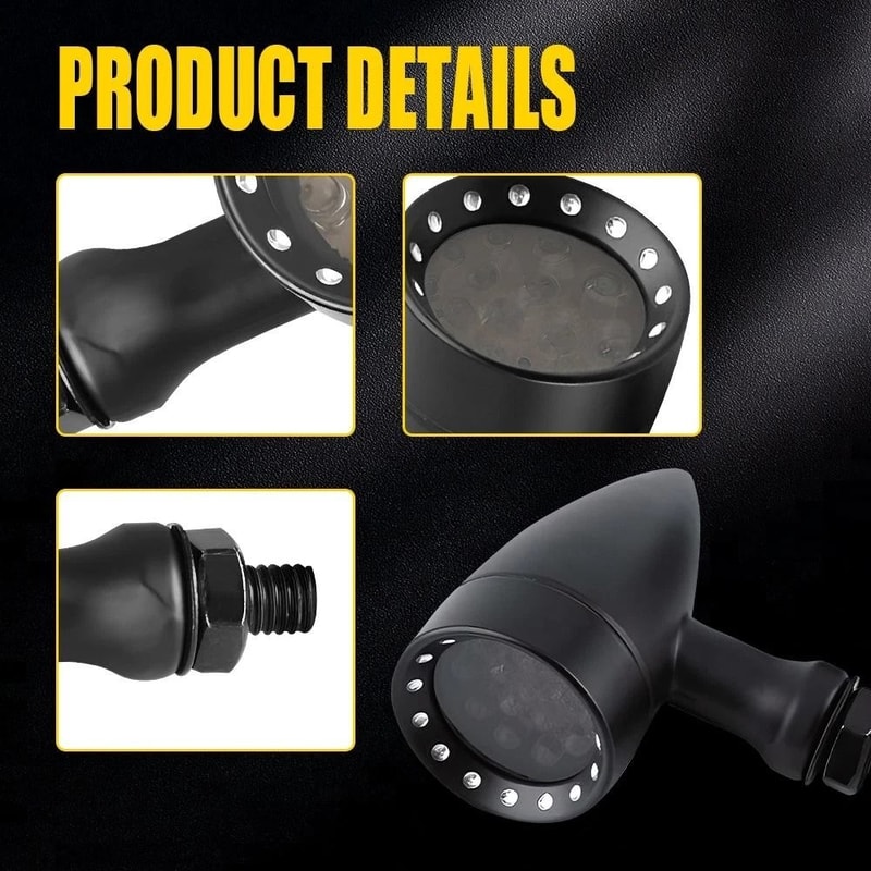 White Amber Motorcycle Bullet Blinker Tail Light Brake Turn Signal 5