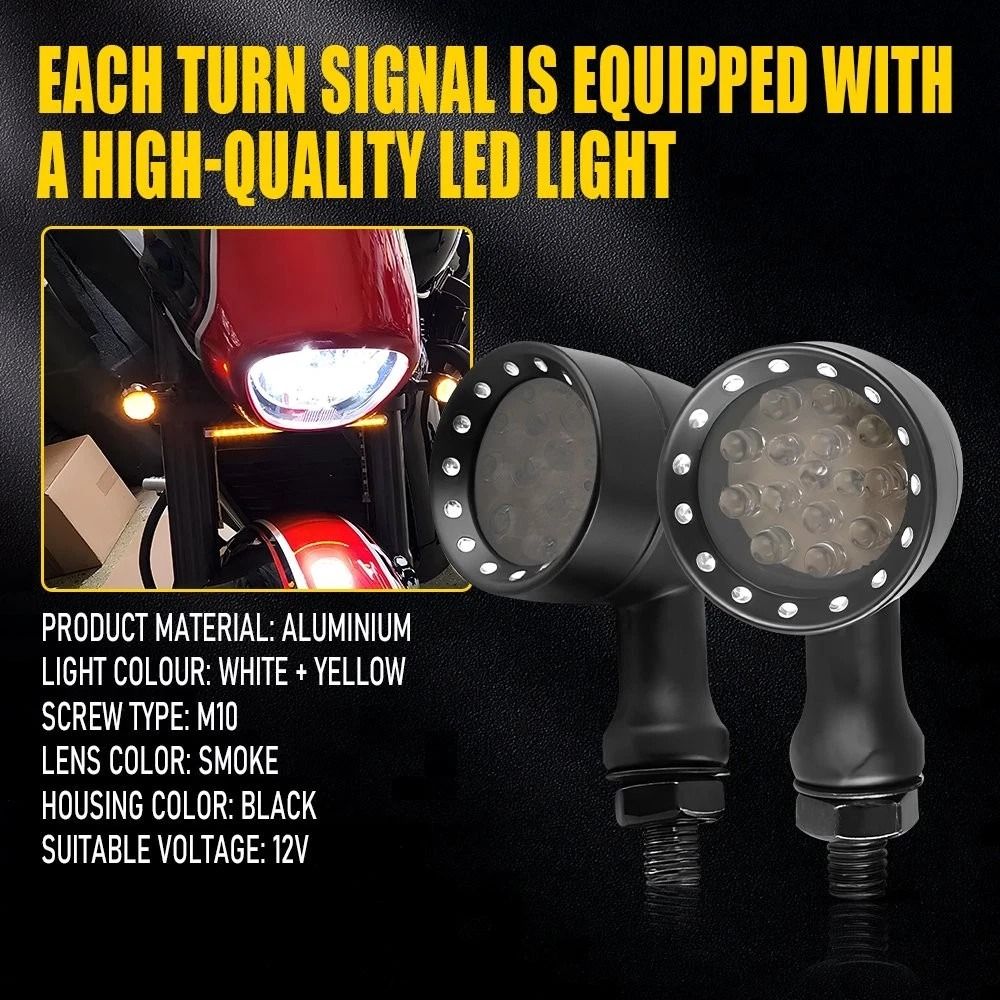 White Amber Motorcycle Bullet Blinker Tail Light Brake Turn Signal 8