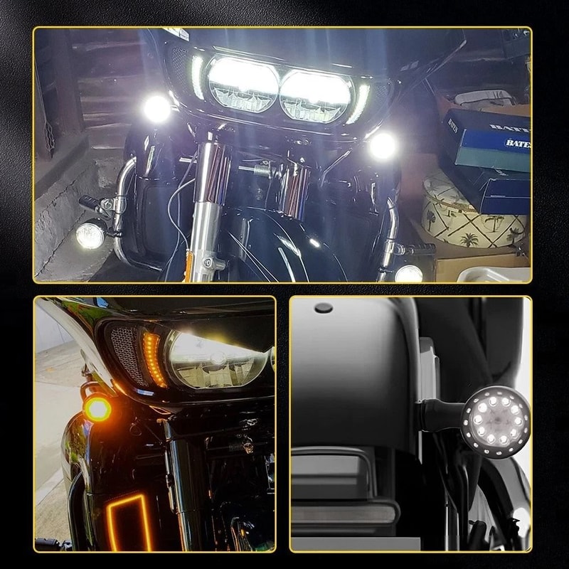 White Amber Motorcycle Bullet Blinker Tail Light Brake Turn Signal 9