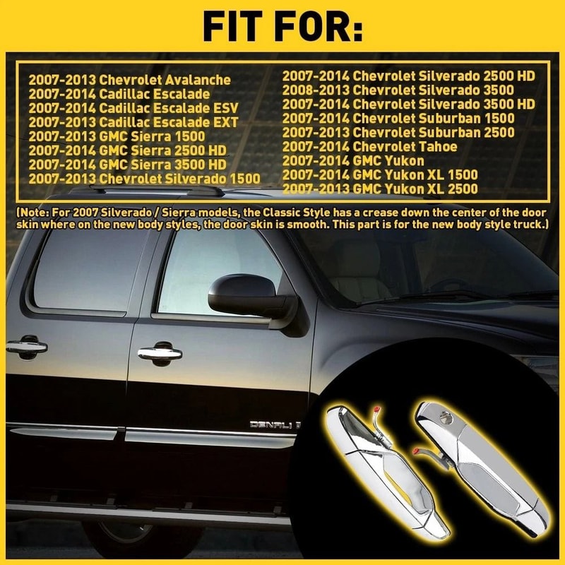 Chrome Outer Door Handle Front Durable And Perfect Fit For Your Car 6