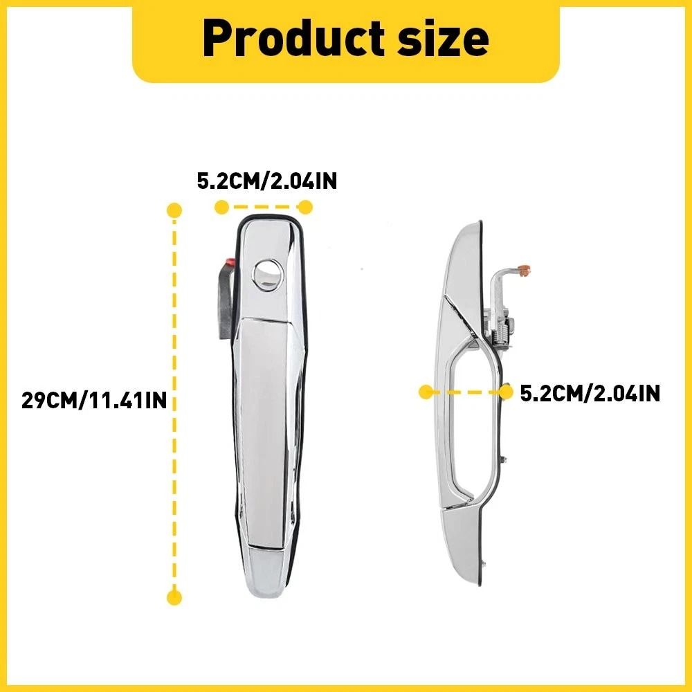 Chrome Outer Door Handle Front Durable And Perfect Fit For Your Car 2