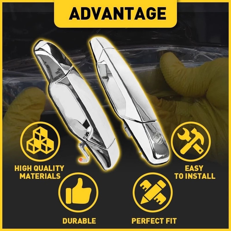 Chrome Outer Door Handle Front Durable And Perfect Fit For Your Car 4