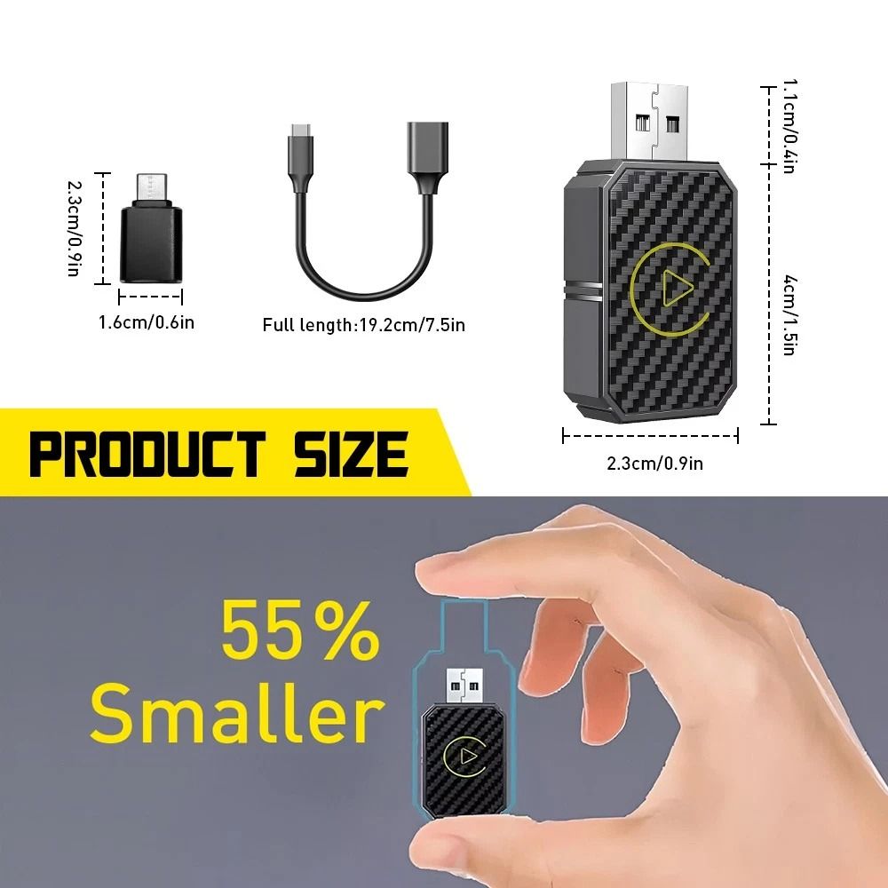 Wireless CarPlay Adapter Mini Bluetooth PlugandPlay Wireless Connectivity 1