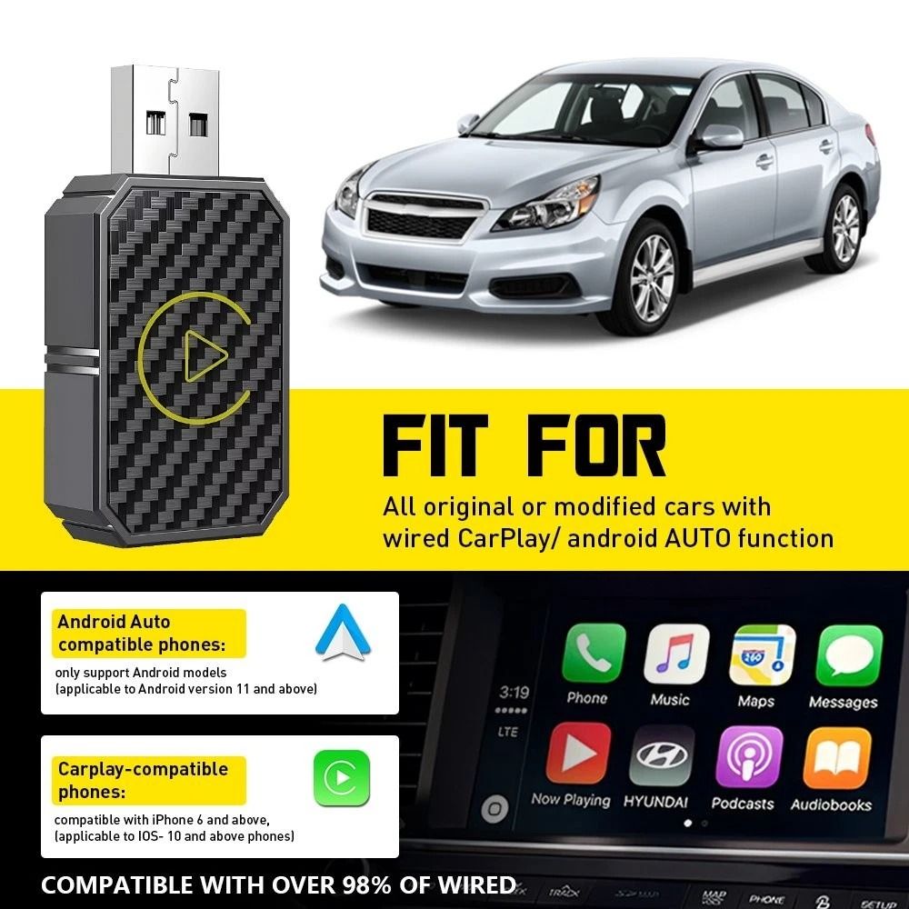 Wireless CarPlay Adapter Mini Bluetooth PlugandPlay Wireless Connectivity 4