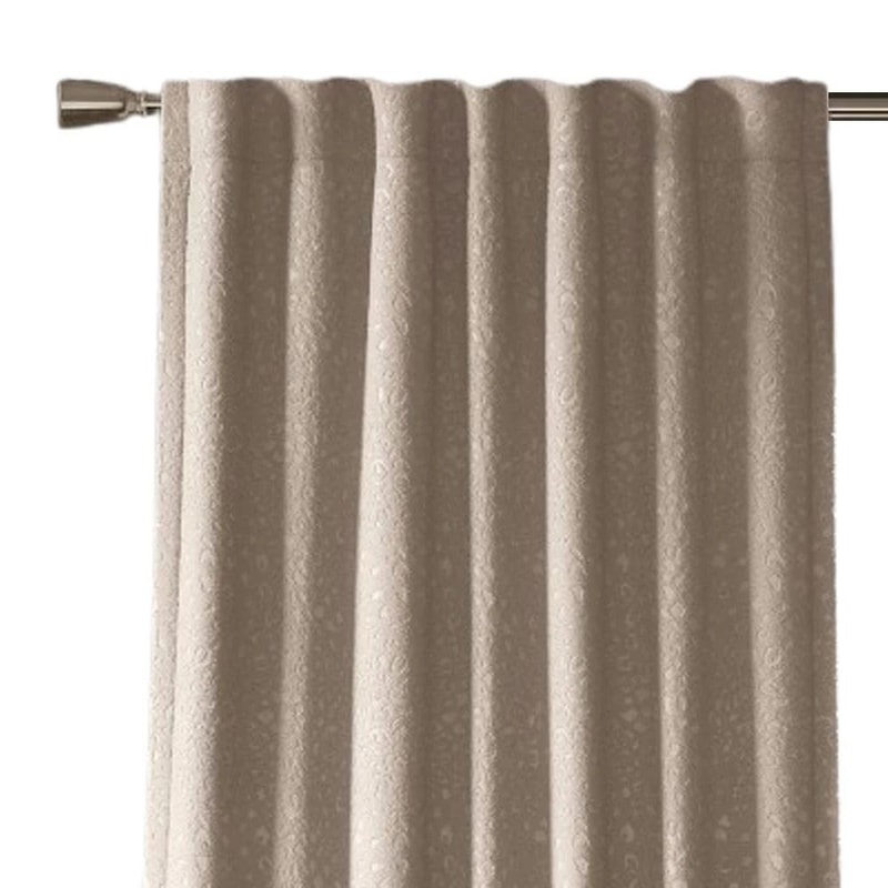 Threshold Blackout Embossed Velvet Curtain Panel Brown Blocks Light Rod Pocket Design Machine Washa 1
