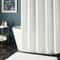 Oversized Relaxed WaffleWeave Shower Curtain White Cotton Buttonhole Top Machine Washable 3