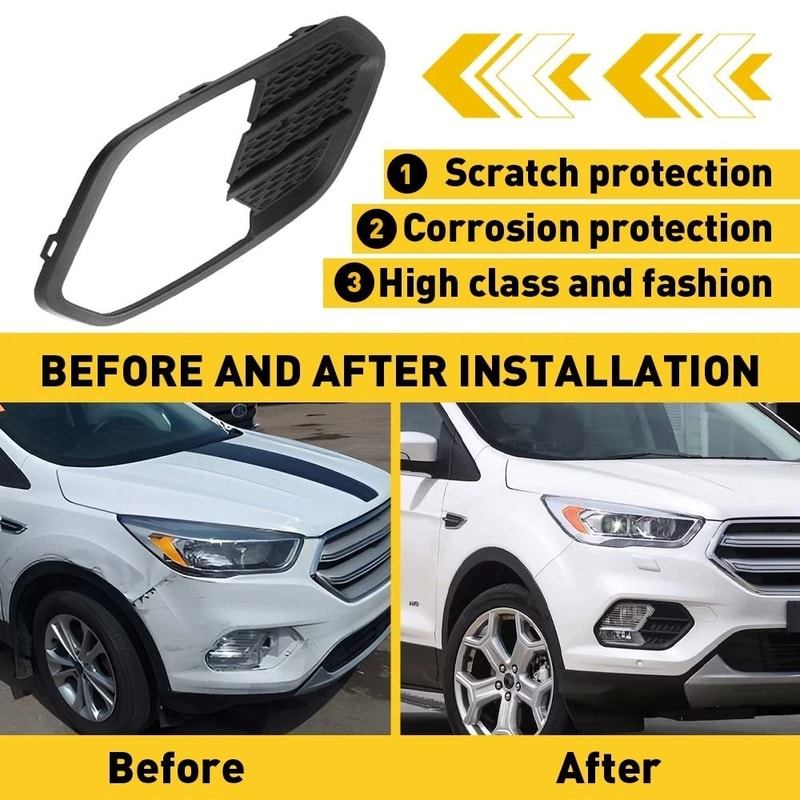 Passenger Right RH Fog Light Cover Bezel Bumper Replacement 5