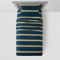 Mod Prep Jersey Sheet Set For Teens Rugby Stripe Design Recycled Polyester Cotton Blend Full Queen 3