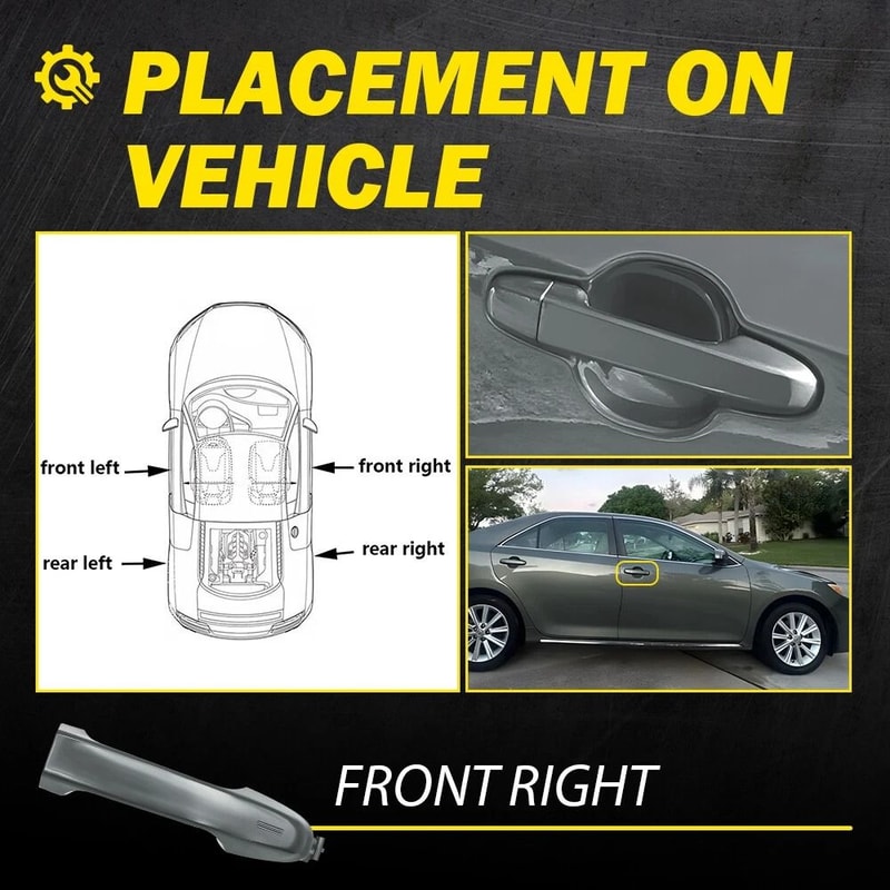 Passenger Gray Front Right Exterior Door Handle For Easy Replacement 6