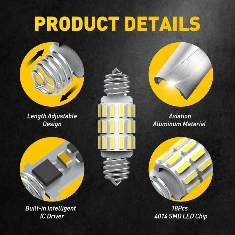 Super Bright White LED Dome Light Bulb For Map Door Lights 4