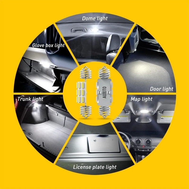 Super Bright White LED Dome Light Bulb For Map Door Lights 6