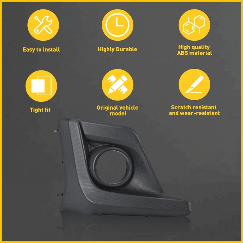 Front Passenger Side Right Fog Light Bezel Cover Durable ABS 4