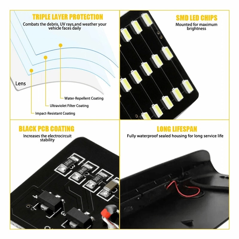 LED Rear Tail Brake Stop Lamp Waterproof Third Brake Light For Vehicles 6