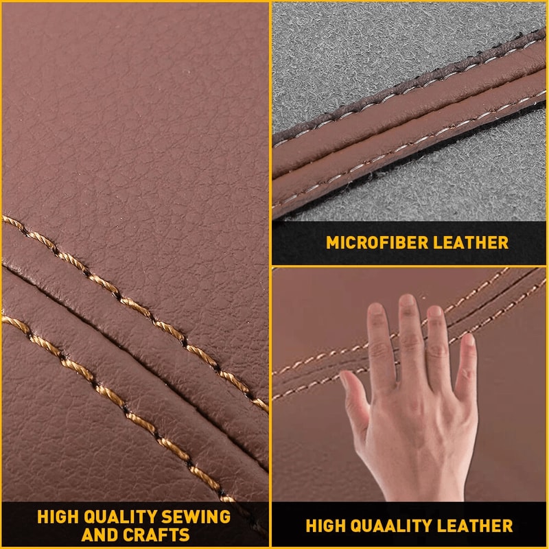 Brown Console Lid Armrest Door Front Panel Cover Waterproof Vinyl Cushion 4