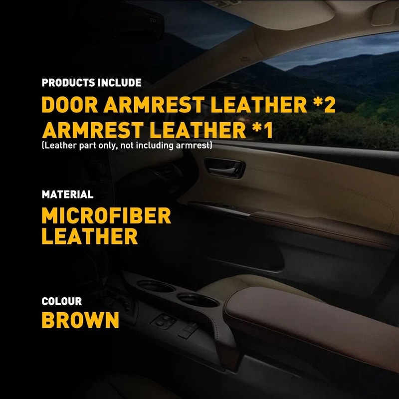 Brown Console Lid Armrest Door Front Panel Cover Waterproof Vinyl Cushion 8