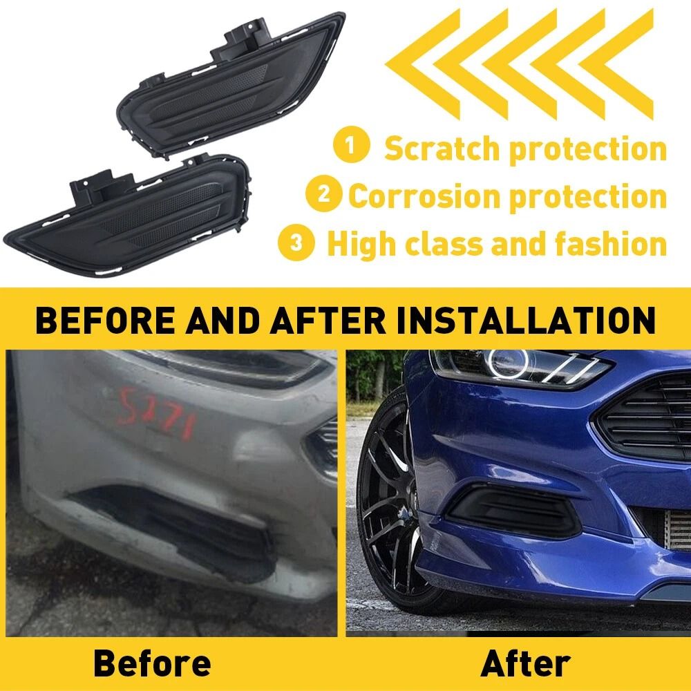 Right Left FOG LAMP COVER Pair Durable ABS For Easy Installation 11