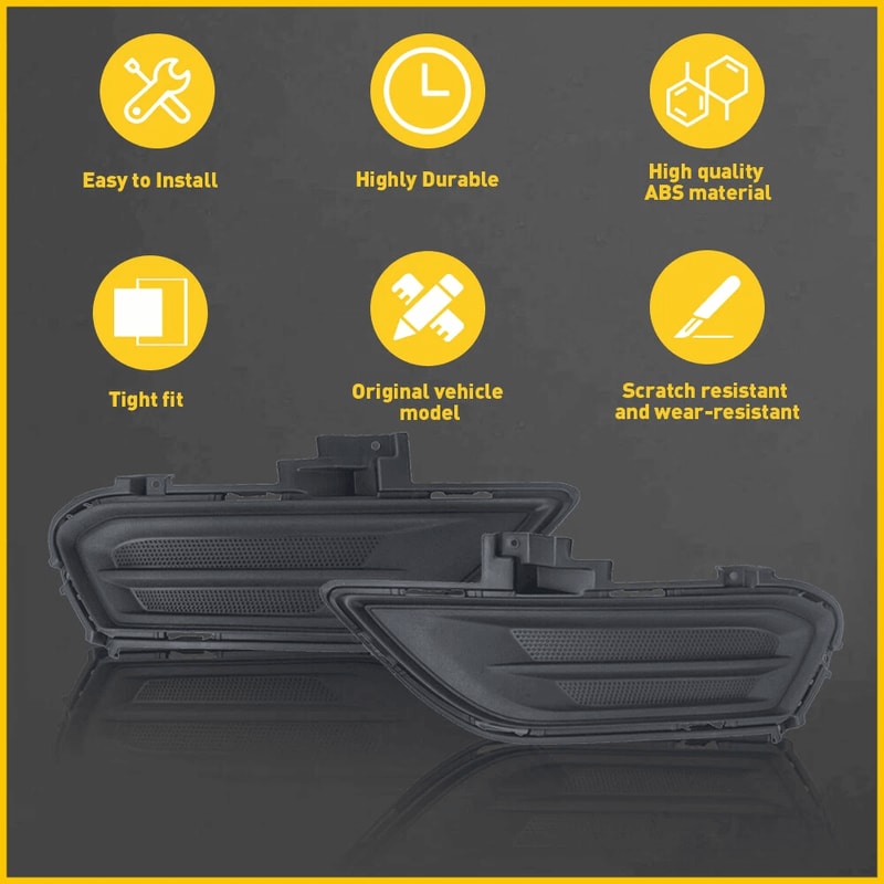 Right Left FOG LAMP COVER Pair Durable ABS For Easy Installation 5