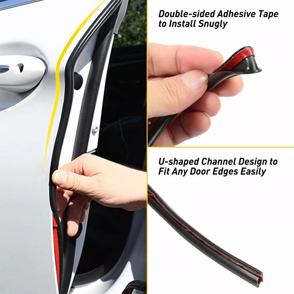 Black Car Door Edge Guard Molding Protector U Shape Rubber Seal Molding Trim Strip 1