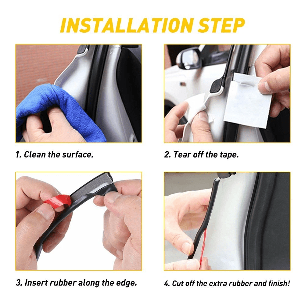 Black Car Door Edge Guard Molding Protector U Shape Rubber Seal Molding Trim Strip 5