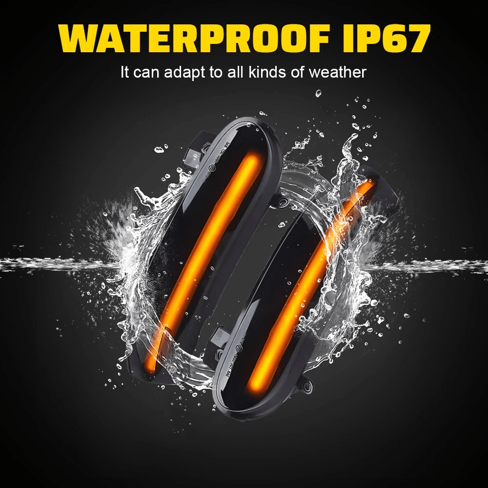 Clear LED Turn Signal Lights Pair Dynamic LED Mirror Turn Signal Lights 4