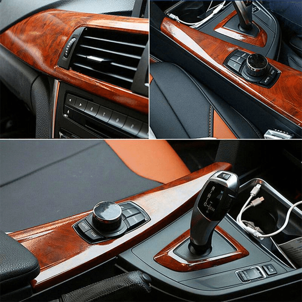 Wood Grain Vinyl Film For Car Interior Textured Glossy Wrap Sticker 10