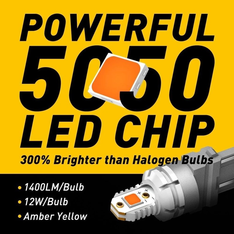 LED Amber Turn Signal Blinker Corner Light Bulb No Hyper Flash 2