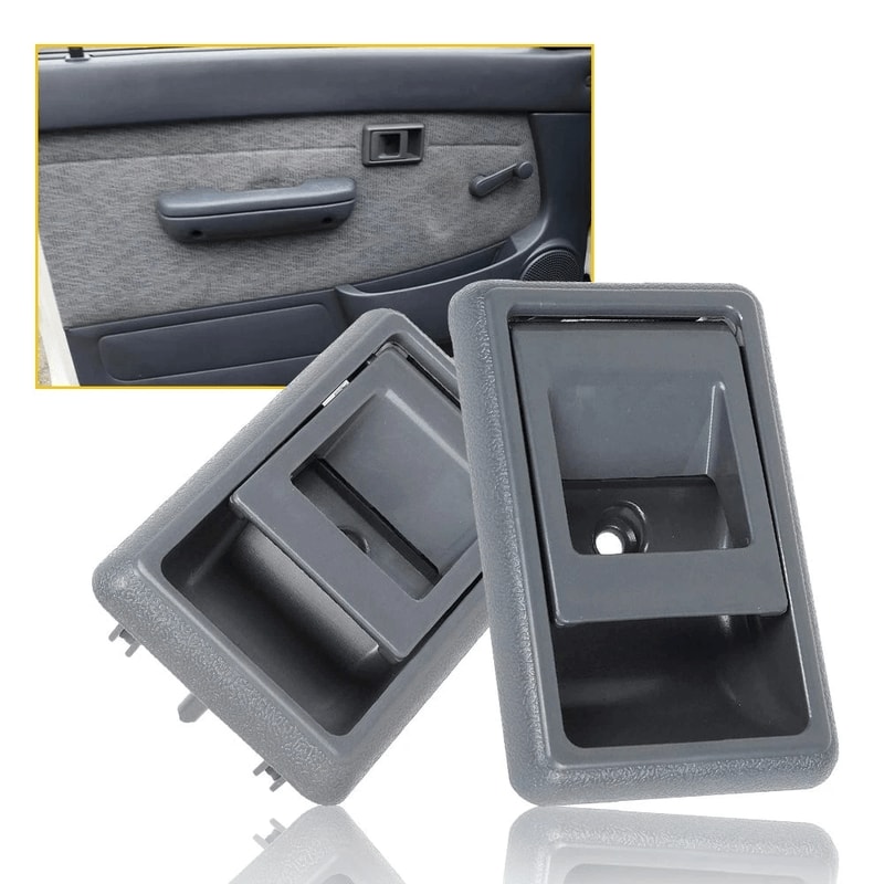 HighQuality Grey Interior Door Handles Pair For Front And Rear Positions 0