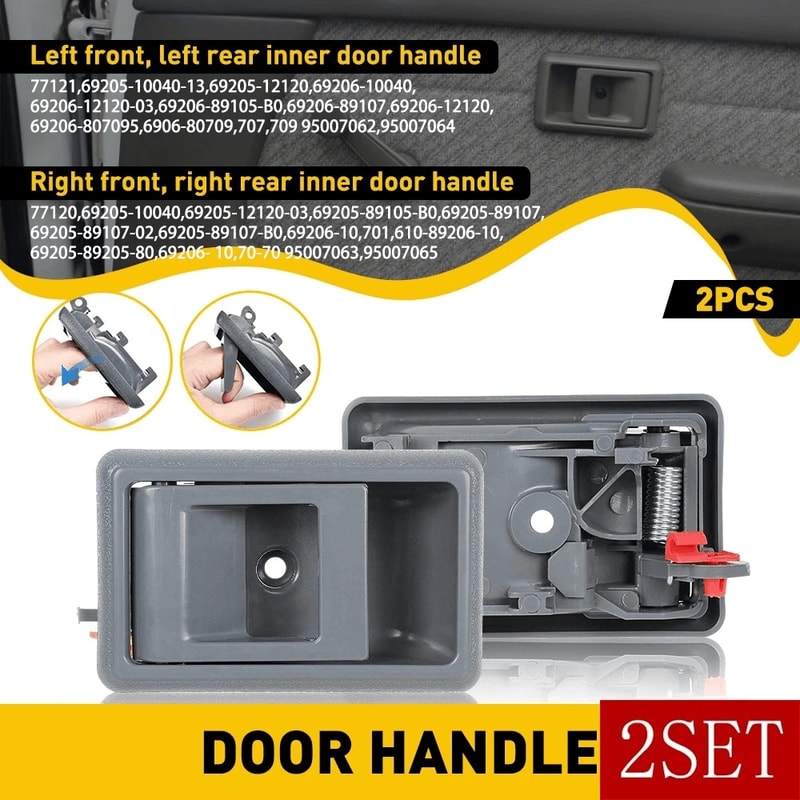 HighQuality Grey Interior Door Handles Pair For Front And Rear Positions 11