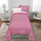 Pink Gingham Twin Comforter Set Wicked For Good Inspired Design Ruffled Edges 0