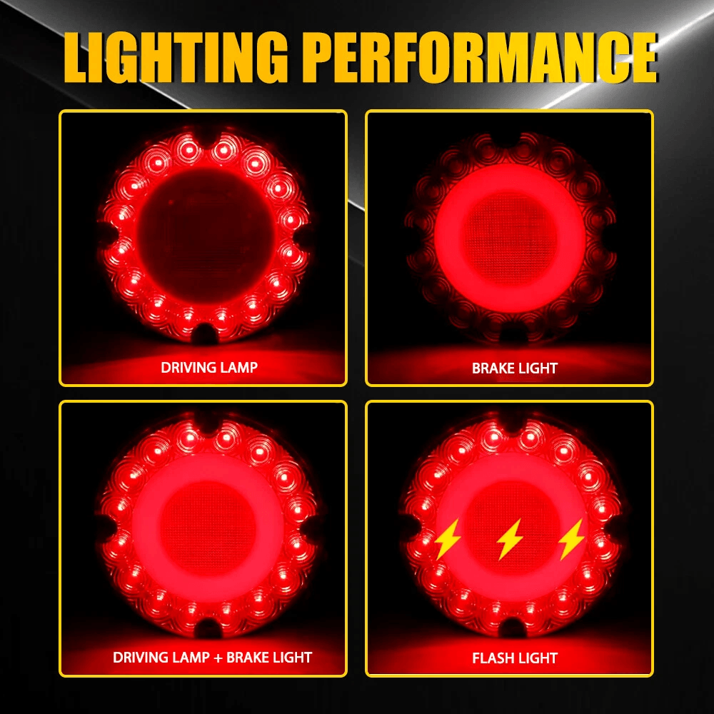 High Brightness Round Red LED Tail Light For School Bus Trucks Trailers And More 3