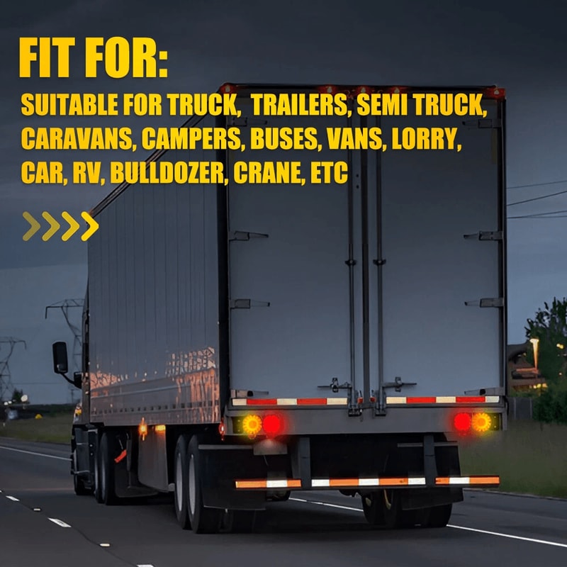 High Brightness Round Red LED Tail Light For School Bus Trucks Trailers And More 4