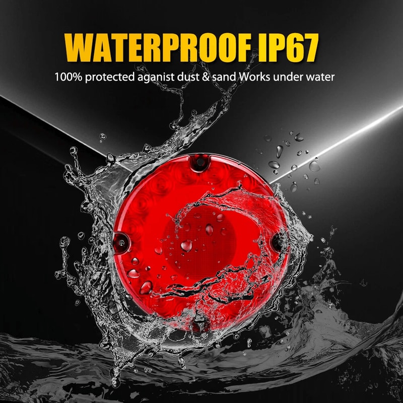 High Brightness Round Red LED Tail Light For School Bus Trucks Trailers And More 7