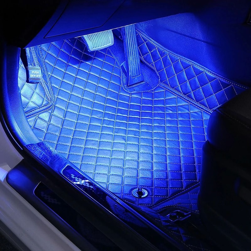 LED Blue Light Car Interior Lamp Flexible Decoration Lights Power Easy To Install Perfect For Inter 9