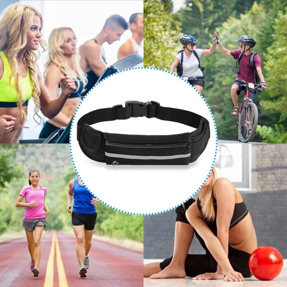 Adjustable Waterproof Waist Bag Running Jogging Belt Pouch With Zip For Sports 4