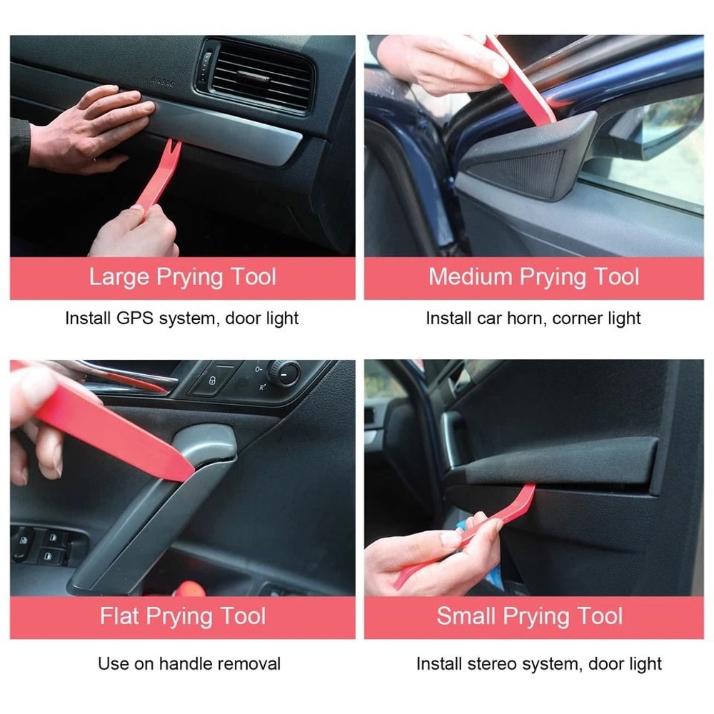 Durable Car Trim Removal Tool Set Seal Trim Pry Bar Door Interior Clip Remover MultiPurpose Tool 4