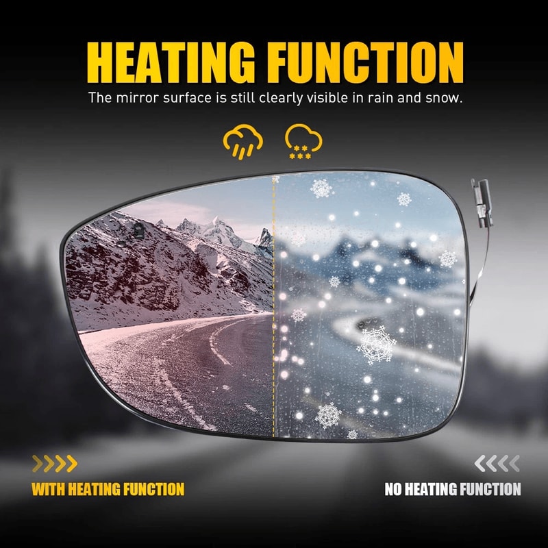 Drivers Left Side Mirror Glass With Heated Function And Blind Spot Alert 3