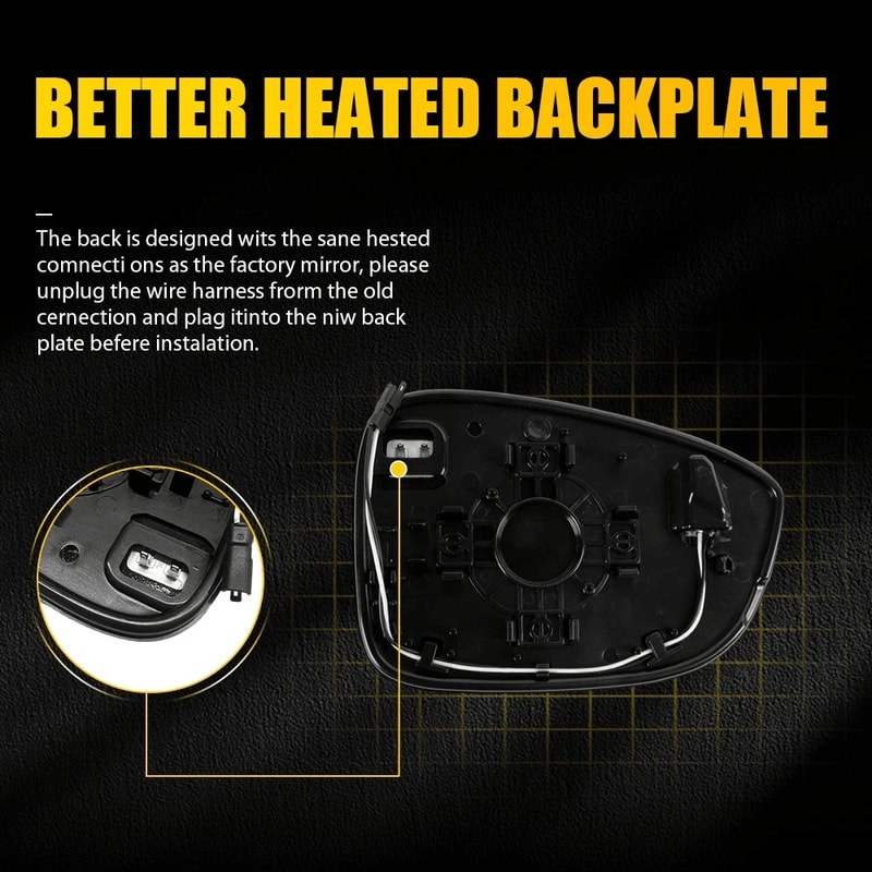 Drivers Left Side Mirror Glass With Heated Function And Blind Spot Alert 4